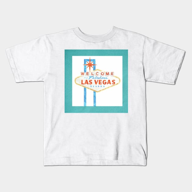Retro Vegas Welcome Sign Kids T-Shirt by She Gets Creative